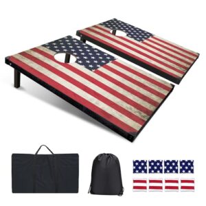 Cornhole-Spiel-Set mit 2 Boards, 8 Wurfbeuteln und Transporttasche für Strandbesuche, Erwachsenen-Wettbewerbe und Outdoor-Aktivitäten