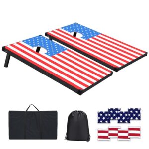 Cornhole Spiel Verordnung Größe 91cm x 60cm, Sackloch Spiel mit Corn Hole Spiel für Strand Erwachsene Wettbewerbe Wurfspiel Corn Hole, Gartenparty Outdoor-Aktivitäten Familie Freunde