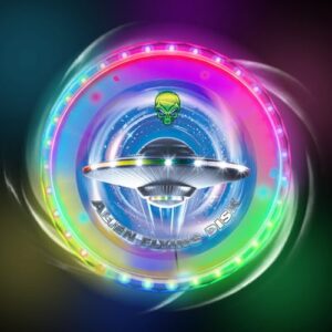 Geben Sie Ihren Leuchtfreisitz einem Kick, Gobesty LED Frisbee Leuchtend, Ultimate Frisbee LED, 25cm Wasserdicht Leuchtende Frisbee Scheibe, Leuchtende Fliegender Ring mit 12 Farbmodi, 38 RGB LED-Lichter, für Outdoor, Rasen, Campingspiele