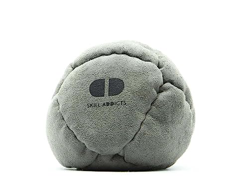 Freestyle-Fußsack in Grau für jeden Altersgruppe, enthält Hackysack-Aufkleber und App zum Erlernen von Tricks.