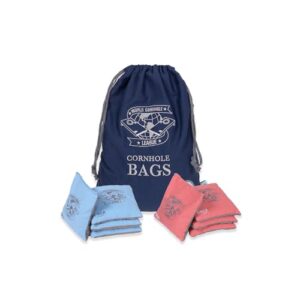 Cornhole-Bälle, 8 Stück, 4 x Sky und 4 x Coral, offizielles Größe 15cm x 15cm und Gewicht 450g, doppelseitig konstruiert