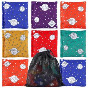 Cornhole Spiel mit 16 Nylon Sitzsäcken, ideal für Kinder und Erwachsene zum Indoor oder Outdoor Spielen. Robuste Sitzsäcke in 6 Farben, verbessert Hand-Augen-Koordination und fördert körperliche Aktivität.