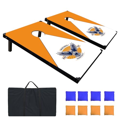 Cornhole Spiel Set mit 2 Boards, 8 Wurfbeuteln und Transporttasche für Strandspiele für Erwachsene, Wettbewerbe und Gartenpartys