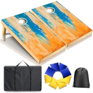 Cornhole-Spiel für Draußen, Strand oder Wettbewerbe - 2 Corn Hole Boards, 8 Sitzsäcke und Tragetasche