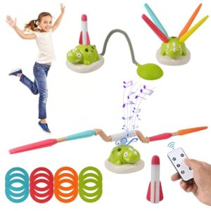 EliphonTowne DREI in einem Outdoor Spielzeug - Kinder spielen mit Ringen, Springseil und Raketen, sensorisches Training und Garten-Spielzeit