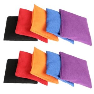 10 Stück Cornhole Säckchen 7x7cm Wurfsäckchen Bohnensäckchen Sitzsäcke Werfen für Outdoor Spiel
