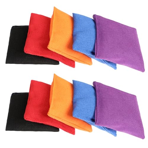 10 Stück Cornhole Säckchen 7x7cm Wurfsäckchen Bohnensäckchen Sitzsäcke Werfen für Outdoor Spiel