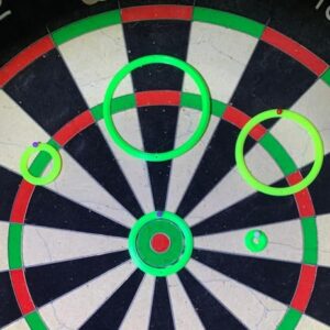 Dart Übungsringe in Neonfarbe Gelb/Grün zum Trainieren und Verbessern der Dart Technik und Konzentration.