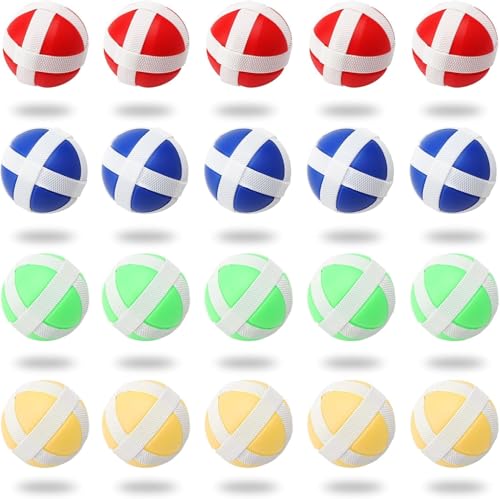 20 Stueck Klettball, Kinder Darts Erstaz Bälle, Wurf Spiel Scheibe Ersatzbälle für Drinnen Draußen Kinder Erwachsene Party Klettspiel