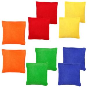 Cornhole Säckchen Set, 10 Stücke Nylon Wurfsäckchen, 6.5 x 6.5 cm Größe, Bunte Farben, Kinder und Erwachsenen Spiel für Outdoor und Indoor