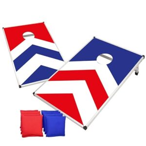 Offizielles Cornhole-Spiel mit Aluminium-Brettern und Premium-Qualität. Einsetzbar für Outdoor- und Strand-Spiele.
