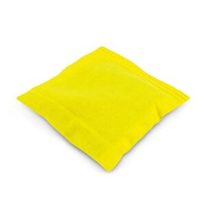 Gelbes Bohnensäckchen mit 70 Gramm Inhalt, ideal für das Training von Wurf-, Fang- und Balancierfähigkeiten.