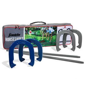 Hufeisen-Set für Strand oder Hinterhof-Spiele - 4 Hufeisen und 2 Pfähle incl. - klassisches Outdoor-Spiel
