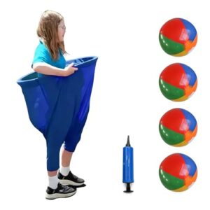 Lustiges und unterhaltsames Spiel für Kinder und Erwachsene, bestehend aus weichem atmungsaktivem Stoff mit 4 Hüpfbällen zum Spielen im Freien