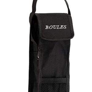 Bouletasche mit Tragegriff für 3 Boules Spiel, schwarz, Reißverschluss und Klettverschluss