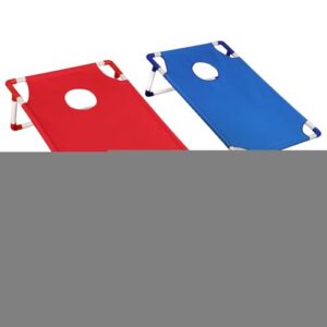 Cornhole-Spiel für Außenbereich, tragbares Wurfspiel mit 8 Cornhole-Taschen und Tragetasche, PVC-Rahmen für Terrasse, Garten, Rasen, Camping