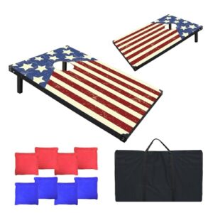 Cornhole-Spielset mit 2 Boards, 8 Wurfbeuteln und Transporttasche. Perfekt für Strand, Gartenpartys und Outdoor-Aktivitäten.