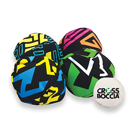 Das Crossboccia Soft Boule Set ist ein Wurfspiel für 4 Spieler, ideal für Indoor und Outdoor. Es umfasst 4 x 3 gleichfarbige Säckchen und 1 Zielkugel mit Kunststoffgranulat gefüllt.
