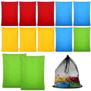 Wurfsäckchen für Cornhole-Spiel, 12 Stück, Sitzsack-Werfen Spiel für Kinder und Erwachsene, Outdoor-Gartenspiele