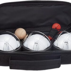 Petanque-Tasche mit 3 Kugeln, Metall-Stahl, 22 cm lang, ideal für Outdoor-Spiele und Boulespiel