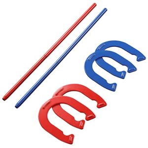 Hufeisen Outdoor-Spiel-Set mit 4 Hufen und 2 Heringen aus robustem Stahl, ideal für Strand, Hinterhof oder Rasen