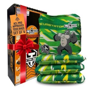 Cornhole-Sitzsäcke von Titan Bags Devastator - 15,2 x 15,2 cm groß und ACL PRO genehmigt für Turniere - langlebig, professionelle Qualität, ideal für Indoor/Outdoor Wurfspiele (4 Stück)