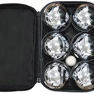 HOME It Petanque Set für Außen-Spiele, 6 x Petanque Kugeln (73mm, 720g) mit Holz-Gris, Maßband & Tragetasche