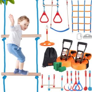 Kinder Slackline-Trainer Set mit 14 Hindernissen, umfangreiche Outdoor-Ausrüstung für Hinterhöfe