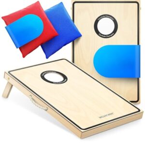 Cornhole-Spielset mit zwei Holzbrettern und Tragetasche für Gartenpartys