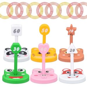 Ein umfangreiches Outdoor-Spielset für Kinder mit 6 weichen Sicherheitskegeln und 36 farbigen Wurf Ringen, ideal für Eltern-Kind-Aktivitäten und Teambuilding-Aktivitäten.