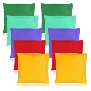 Bohnensäckchen, 10 Stück Cornhole Säckchen, Bunte Bean Bags, Wurfsäckchen für Kinder, Sitzsäcke Werfen, Toss Game Set für Outdoor Gärten, Jonglieren Spiel