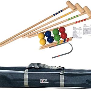 GICO KROBOC XL Krocket und Boccia Set, lustige Spiele für Kinder und Erwachsene mit hochwertigen Komponenten aus Massivholz
