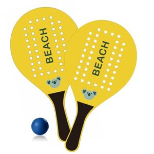 Holzes Strand-Sommerspiel mit zwei Schlägern und Ball, perfekt für Kinder ab 36 Monaten und Erwachsene