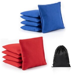 Cornhole Spiel Set mit 10 Stück Cornhole Bags 10X10cm, ideale Ausrüstung für Kinder und Erwachsene zum Spielen von Partyspielen im Freien.