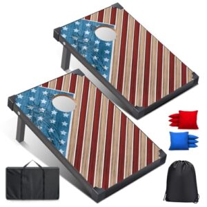 Cornhole Spiel Verordnung Größe 91cm x 60cm, Sackloch Spiel mit Corn Hole Spiel für Erwachsene und Kinder, Wurfspiel zum Strand oder Garten
