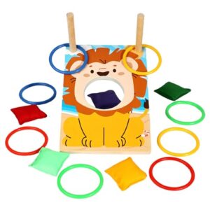 Einsetzen Sie Beanbag-Wurfspielsets für Kinder und Erwachsene mit Holzzielen in einer Parkumgebung, Garten oder Spielplatz.