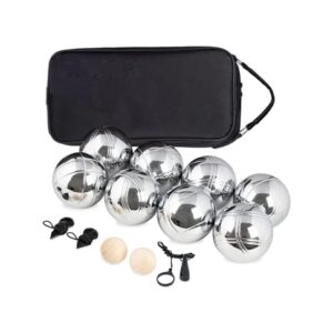 Boccia Kugeln, Boules-Set mit 8 Metallkugeln, 2 Holzkugeln und weiterem Zubehör für Gartenpartys und Outdoor-Spiele