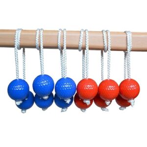 6 Pairs Golfbälle - Outdoor Leitergolf Bällen, 40 mm Harte Golf Trainingsbälle, Bolas Wurfspiel Toss, Ladder Toss Bällen, für Gruppenaktivitäten, Kinderaktivitäten, Familieninteraktionsspiele—Rot+Blau