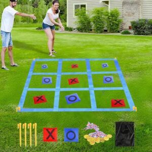 Grosses Tic Tac Toe Spiel für Kinder und Erwachsene, Sitzsack-Wurfspiele im Garten oder auf dem Strand, Familienfest oder Karnevals Spiele