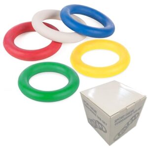 5x bunte Gummi-Wurfringe für Kinder, Hunde, Senioren und Wasser - robustes Moosgummi, 17 cm Außendurchmesser, ca. 220 g