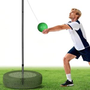 Tetherball-Set für den Außenbereich, inklusive Tetherball-Ausrüstung und Seilkugel mit einem Seil, ideal für Erwachsene und Kinder, höhenverstellbar