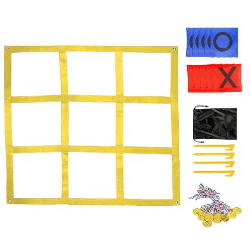Riesiges Tic Tac Toe Spielset für Kinder und Erwachsene, Outdoor-Spiel für Garten, Strand, Camping und Familienfest