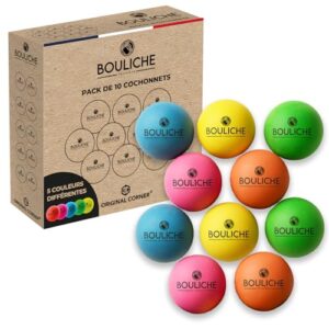 10 Holz-Zielkugeln für Pétanque mit 5 leuchtenden Farben, ideal als Geschenk oder Zubehör für Boulespieler