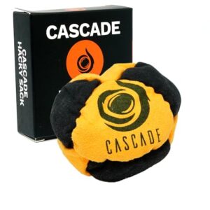 Cascade Pro Hacky Sack mit 8 Paneelen - Freestyle Footbag für Trick-Fußsack in Orange/Schwarz