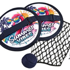 Simba Neopren Klettballspiel - Wurf- und Fangspiel für Kinder ab 3 Jahren, Outdoor-Spielzeug mit 2 weichen Klettball-Handfängern, einem Ball und Tragetasche