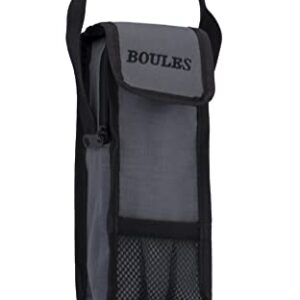Engelhart-Tasche für 3 Boules Spiel, Grau - Hochwertige Aufbewahrungstasche mit Tragegriff und Klettverschluss
