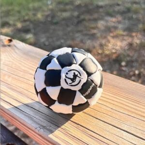 Juggle Pro Footbag Hacky Sack NET 128 Panels - Ultimate, Handgemacht aus Synthetischem Leder | Profi Ball für Freestyle & Footbag Net