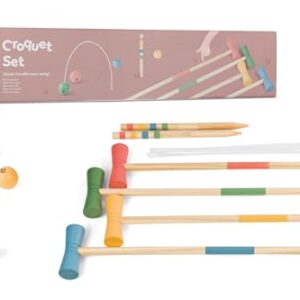 Krocket-Set aus Holz - BS Toys Spielzeug für Kinder ab 3 Jahren - Bälle durch die Bögen schlagen und punkten