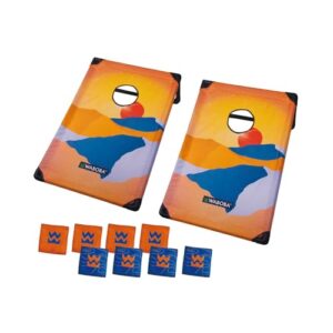 Waboba Cornhole Spielset - Leichtes Reisespiel für Outdoor-Spaß. Das Waboba Cornhole Spielset besteht aus zwei Spielbällen und zwei Zielen, ideal für ein unterhaltsames Zeitvertreib in der Natur.