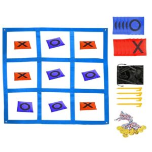 Riesiges Tic Tac Toe Spiel für Kinder und Erwachsene, Outdoor-Gesellschaftsspiel mit Sitzsack und Spielsteinen, ideal für Garten, Strand oder Camping